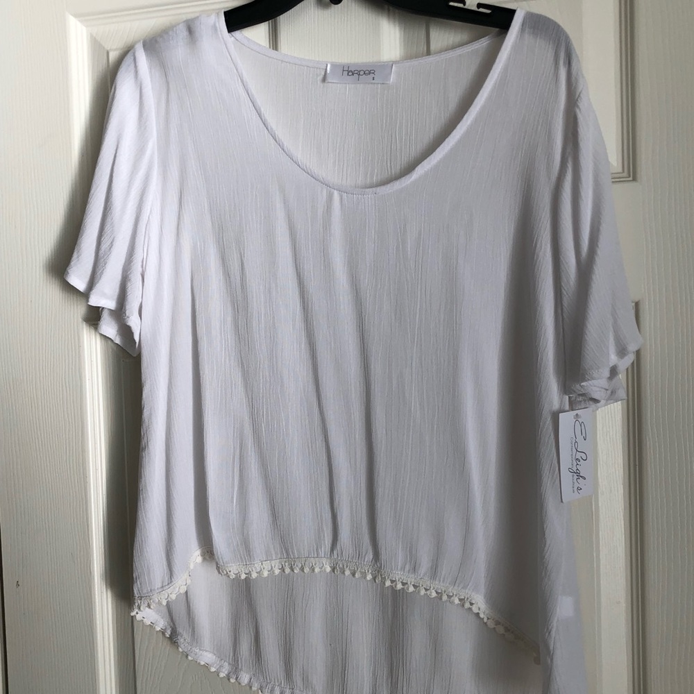 White Boho Top S
